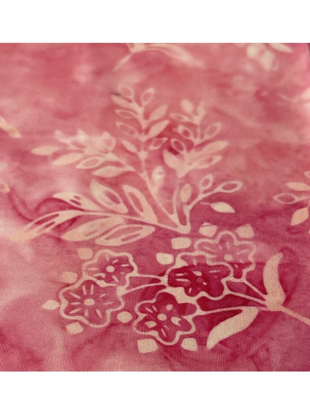 Pink Floral Batik Cotton Fabric Fat Quarter 18x22" Quilting Sewing Material